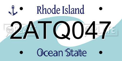 2ATQ047 Rhode Island License Plate