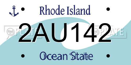 2AU142 Rhode Island License Plate