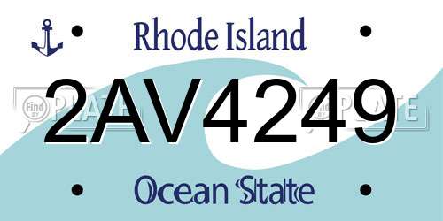 2AV4249 Rhode Island License Plate