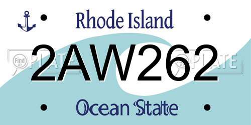 2AW262 Rhode Island License Plate