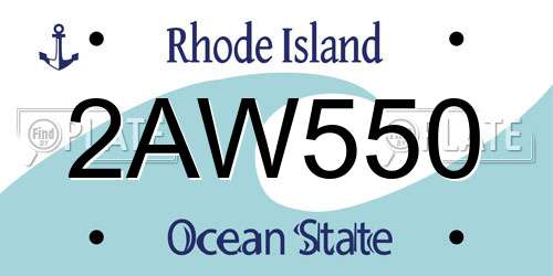 2AW550 Rhode Island License Plate