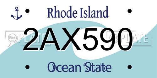 2AX590 Rhode Island License Plate