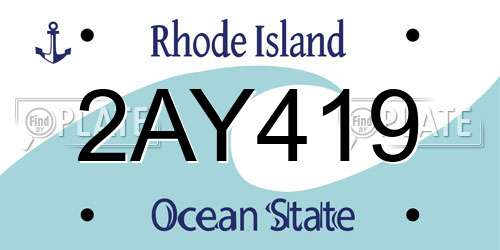 2AY419 Rhode Island License Plate