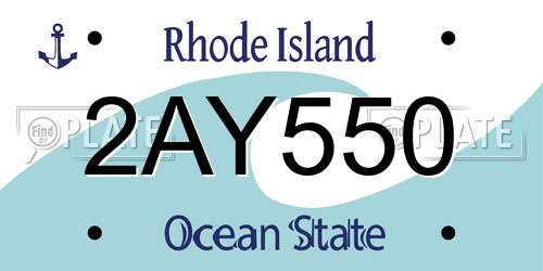 2AY550 Rhode Island License Plate