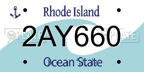 2AY660 Rhode Island License Plate