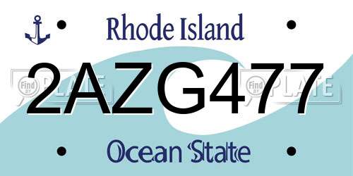 2AZG477 Rhode Island License Plate