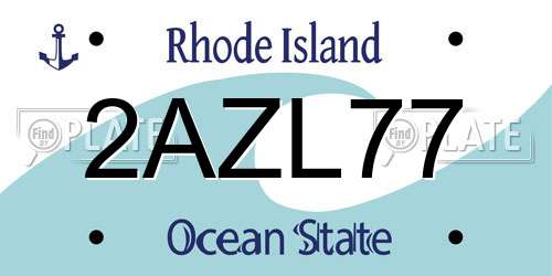 2AZL77 Rhode Island License Plate
