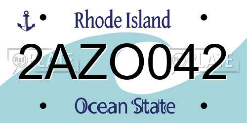 2AZO042 Rhode Island License Plate