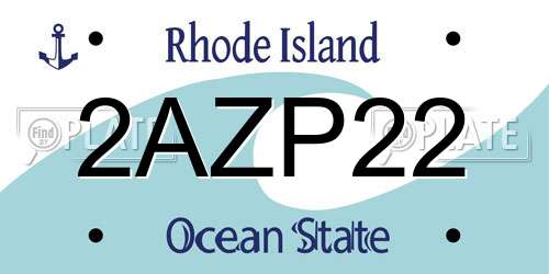 2AZP22 Rhode Island License Plate