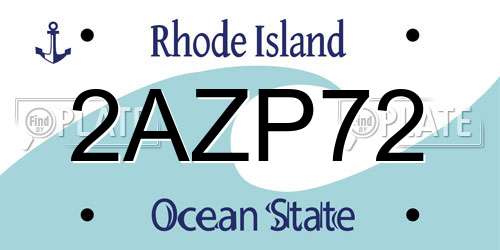 2AZP72 Rhode Island License Plate