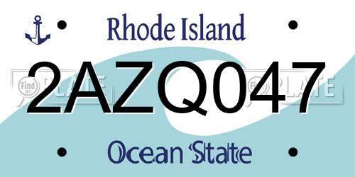 2AZQ047 Rhode Island License Plate