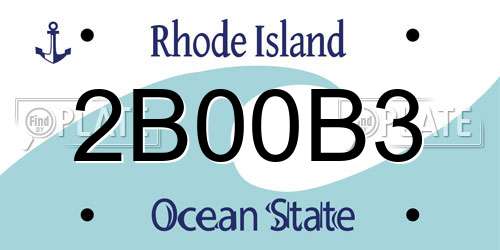 2B00B3 Rhode Island License Plate