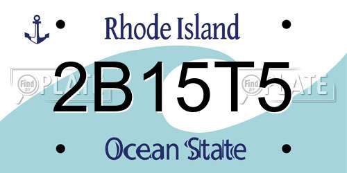 2B15T5 Rhode Island License Plate