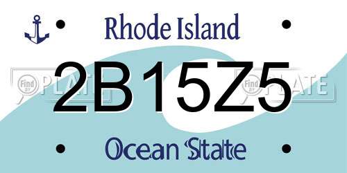 2B15Z5 Rhode Island License Plate