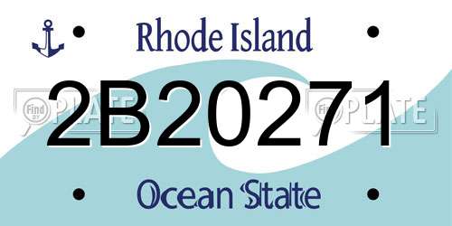 2B20271 Rhode Island License Plate