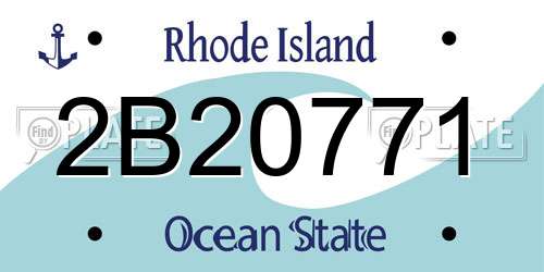 2B20771 Rhode Island License Plate