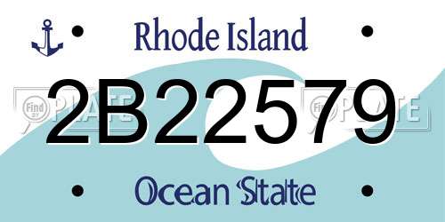 2B22579 Rhode Island License Plate