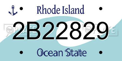 2B22829 Rhode Island License Plate