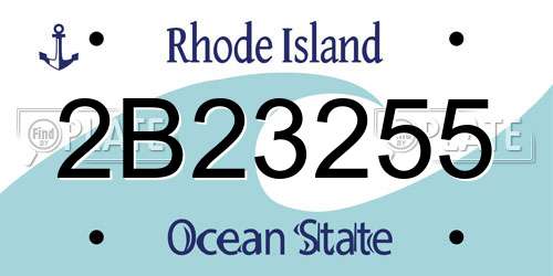 2B23255 Rhode Island License Plate