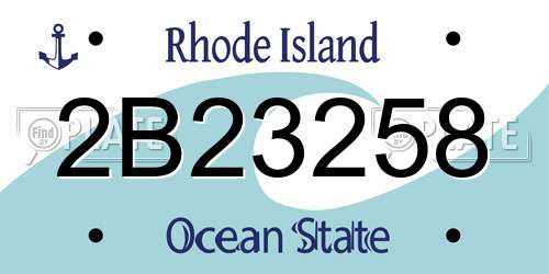 2B23258 Rhode Island License Plate