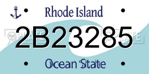2B23285 Rhode Island License Plate