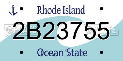 2B23755 Rhode Island License Plate