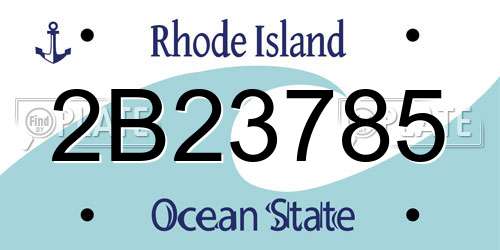 2B23785 Rhode Island License Plate