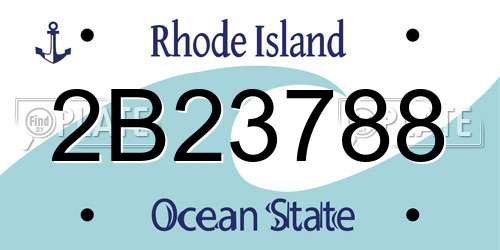 2B23788 Rhode Island License Plate
