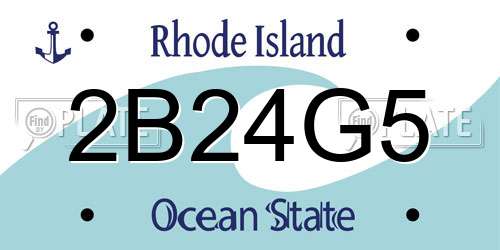 2B24G5 Rhode Island License Plate