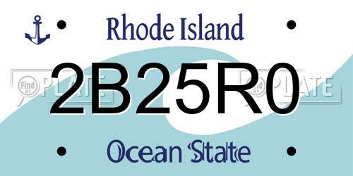2B25R0 Rhode Island License Plate