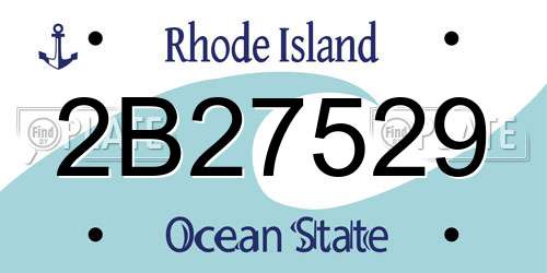 2B27529 Rhode Island License Plate