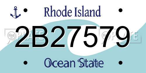 2B27579 Rhode Island License Plate