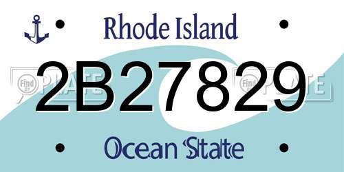 2B27829 Rhode Island License Plate