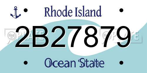 2B27879 Rhode Island License Plate