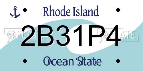 2B31P4 Rhode Island License Plate