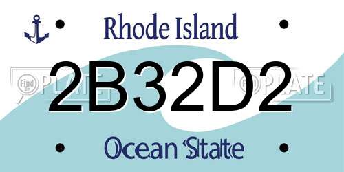 2B32D2 Rhode Island License Plate