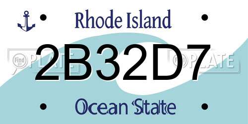 2B32D7 Rhode Island License Plate
