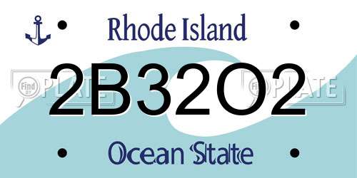 2B32O2 Rhode Island License Plate
