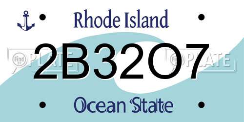 2B32O7 Rhode Island License Plate