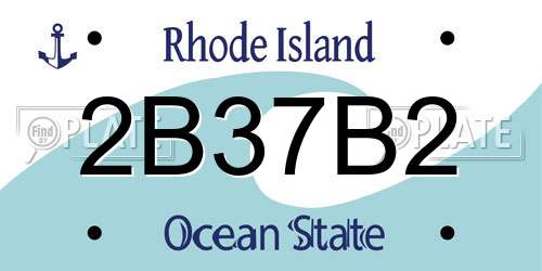 2B37B2 Rhode Island License Plate