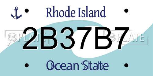 2B37B7 Rhode Island License Plate