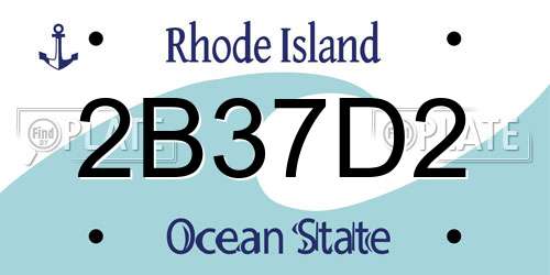 2B37D2 Rhode Island License Plate