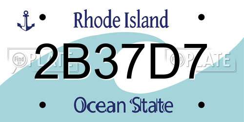 2B37D7 Rhode Island License Plate