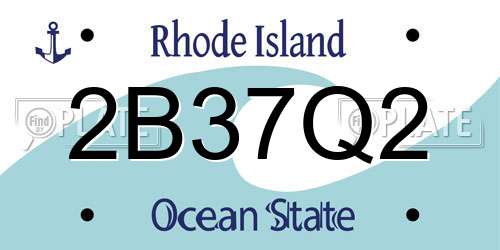 2B37Q2 Rhode Island License Plate