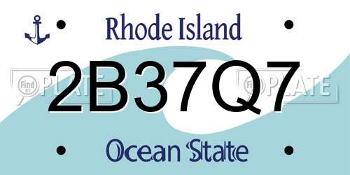2B37Q7 Rhode Island License Plate