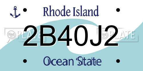 2B40J2 Rhode Island License Plate