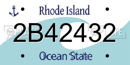 2B42432 Rhode Island License Plate