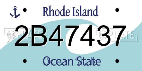 2B47437 Rhode Island License Plate