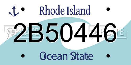 2B50446 Rhode Island License Plate
