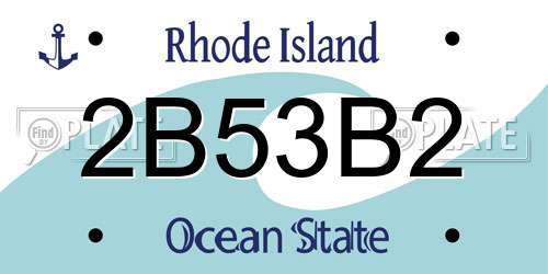 2B53B2 Rhode Island License Plate